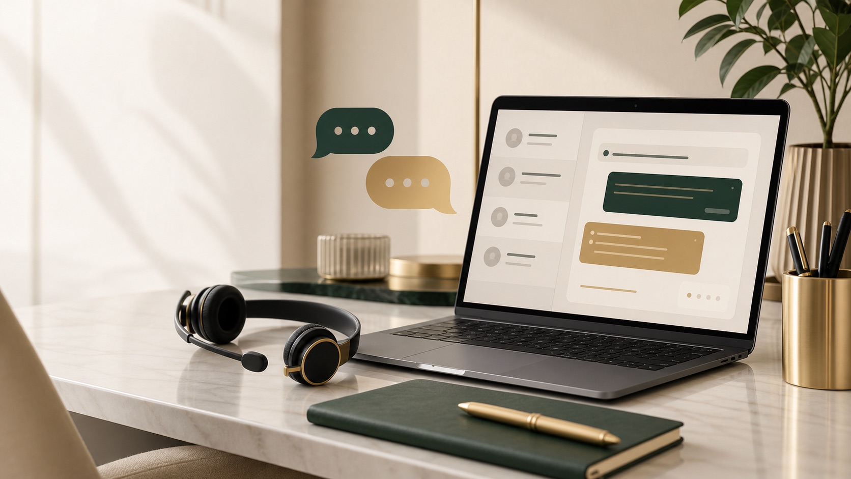 Client support desk with abstract online service interface